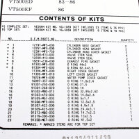 Engine gasket set complete for Honda VF 500 F F2...