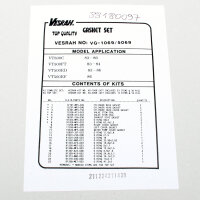Engine gasket set complete for Honda VF 500 F F2 Interceptor (PC12) 84-87