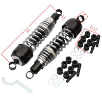 Adjustable chrome/black shock absorber pair for Kawasaki Z 650 B # 1977-1980