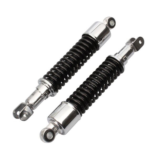Adjustable chrome/black shock absorber pair for Yamaha RD 125 200 # 1975