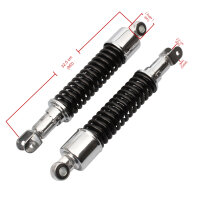 Adjustable chrome/black shock absorber pair for Yamaha RD 125 200 # 1975