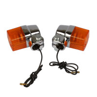 Mini indicatore di direzione per moto corto in alluminio cromato UNIVERSALE 12V 23W