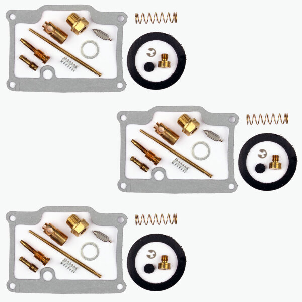 3x Kit completo de reparaci&oacute;n de carburador para Kawasaki H2 750 # 1972-1975
