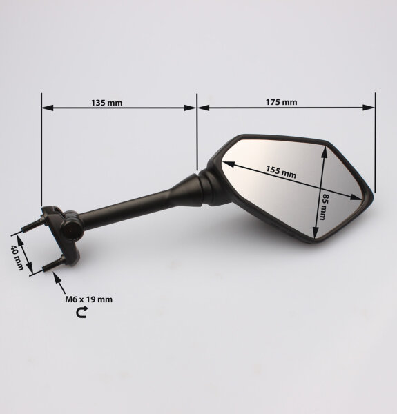 Paire de r&eacute;troviseurs noirs pour Kawasaki ER-6F 650 E /F # 2012-2013