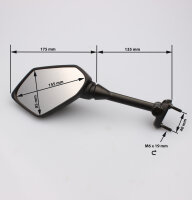 Paire de r&eacute;troviseurs noirs pour Kawasaki ER-6F 650 E /F # 2012-2013