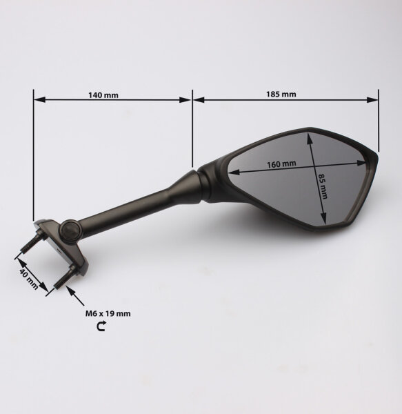 Paire de r&eacute;troviseurs noirs pour Kawasaki ER-6F 650 E /F # 2014-2017
