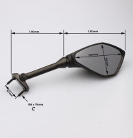 Spiegel Paar schwarz f&uuml;r Kawasaki ER-6F 650 E /F #...