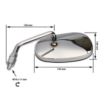 Espejo Izquierda para Kawasaki VN 900 B / VN 900 C 