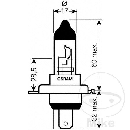 Leuchtmittel Lampe H4 12V V-Line 60/55W Osram f&uuml;r Honda Kawasaki Suzuki Yamaha