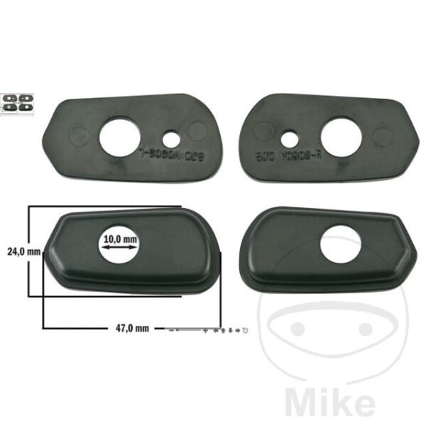 Turn signal mounting adapter plate set black for Suzuki GSR 600 # 2006-2008