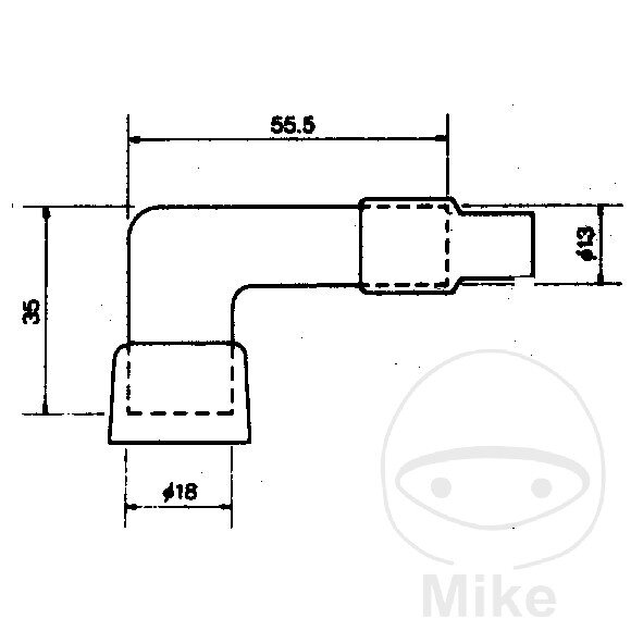 Connettore candela LD05EH 10/12 mm 90&deg; per KTM SX 50 65