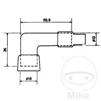 Spark plug connector LD05EH 10/12 mm 90&deg; for KTM SX...