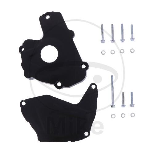 Clutch ignition cover protection set black for Kawasaki KX-F 250 # 2013-2016