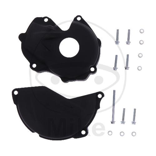 Clutch ignition cover protection set black for Kawasaki KX-F 450 # 2016-2018