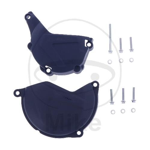 Clutch ignition cover protection set blue for Husqvarna FE 450 501 KTM EXC 450 500