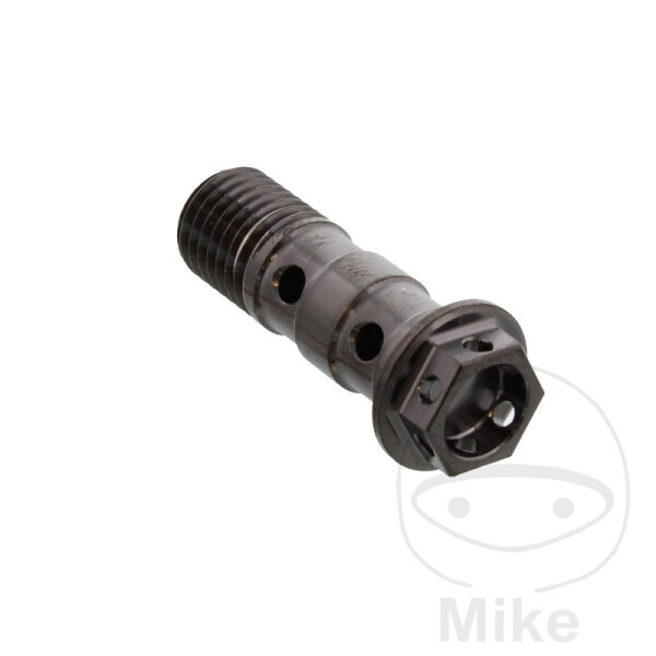 Banjo bolt double M10x1,25 stainless steel black for Honda Kawasaki Suzuki Yamaha