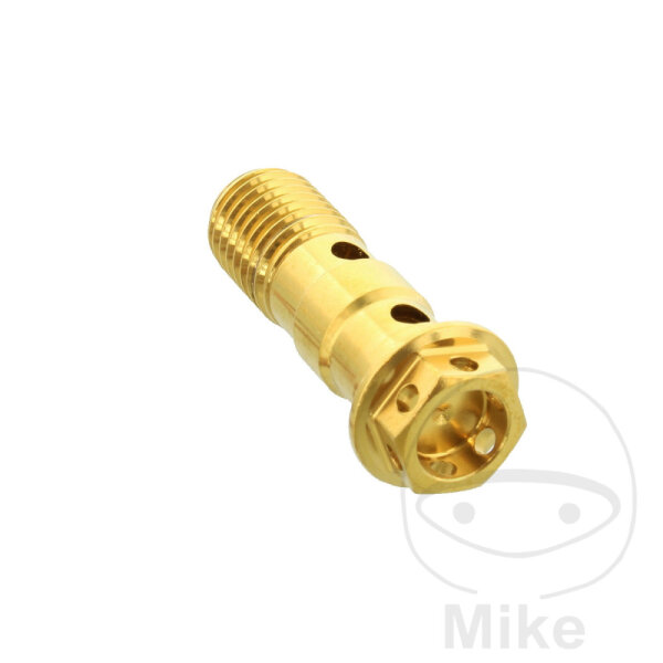 Perno de banjo doble M10x1,25 acero inoxidable de oro para Honda Kawasaki Suzuki Yamaha