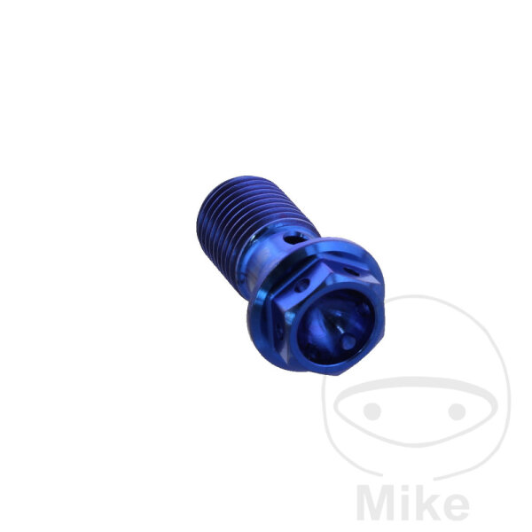 Banjo bolt single M10x1,00 Titan Racing blue for Ducati Kawasaki KTM MV Augusta Suzuki Triumph