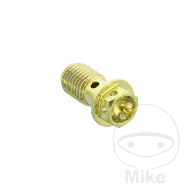 Boulon de banjo simple M10x1,25 Titanium Racing or pour Ducati Honda Kawasaki Suzuki Triumph Yamaha