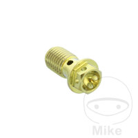 Boulon de banjo simple M10x1,25 Titanium Racing or pour...