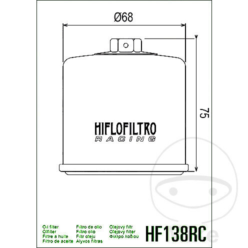 Oil filter Racing HIFLO for Aprilia Cagiva Kawasaki Kymco Sachs Suzuki