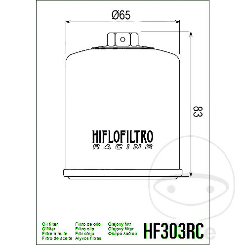 Oil filter Racing HIFLO for Honda Kawasaki Polaris Yamaha