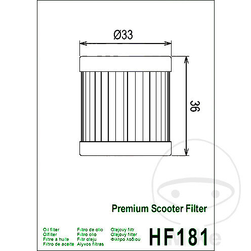Filtro olio HIFLO Scooter per Aprilia Italjet Piaggio Vespa