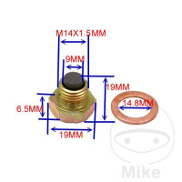 Tappo di scarico olio magnetico M14x1.5 per Honda...