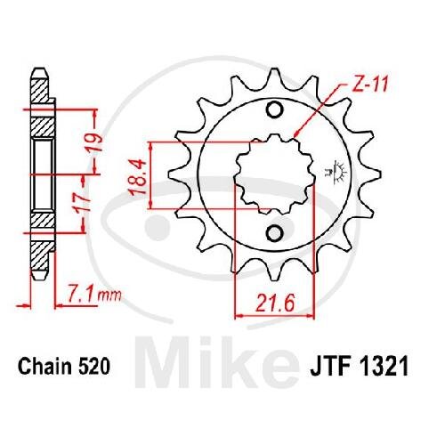 Pignone 14 Denti Divisione 520 per Honda CB 300 CBF 250 CRF 250 XR 250 R