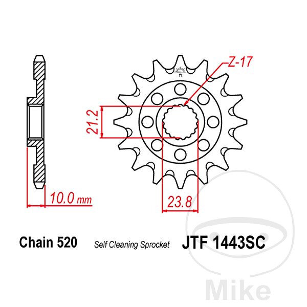 Pinion 13 Tooth Pitch 520 for Suzuki RM-Z 450