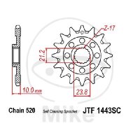 Ritzel 14 Z&auml;hne Teilung 520 f&uuml;r Suzuki RM-Z 450