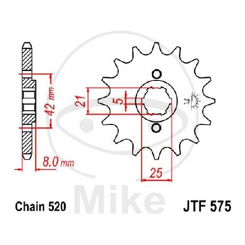 Pignone 16 Denti Divisione 520 per Yamaha SRX 600 H N TT 600 XJR 400 XT 550 600