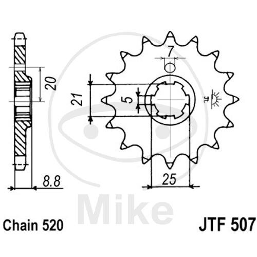 Pignone 13 Denti Divisione 520 per Husqvarna CR WR 250 360 Kawasaki KX 250 500
