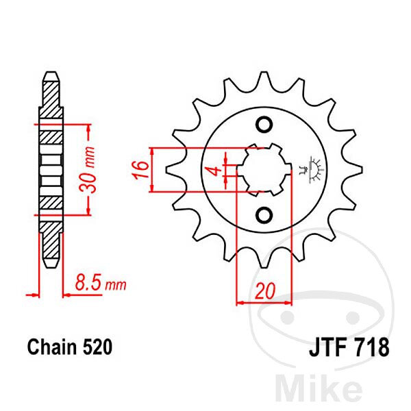 Pignon 12 Dents Division 520 pour Husqvarna CR 125 WR 125