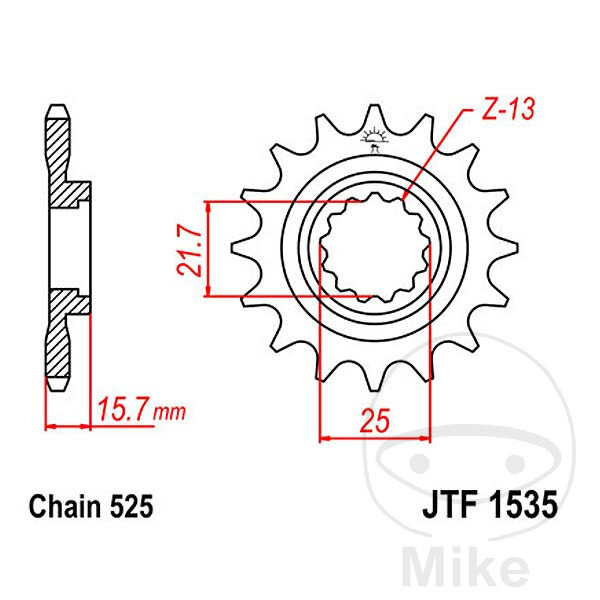 Pignone 15 Denti Divisione 428 per Kawasaki ZX-6R 600 636 Ninja