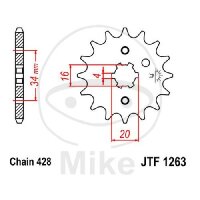 Ritzel 17 Z&auml;hne Teilung 428 f&uuml;r Suzuki DR 125...