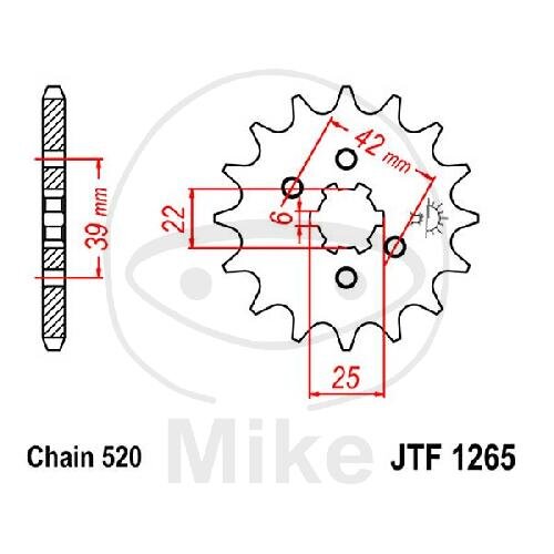 Pignon 14 Dents Division 520 pour Daelim ET 300 LC Honda XL 250 K