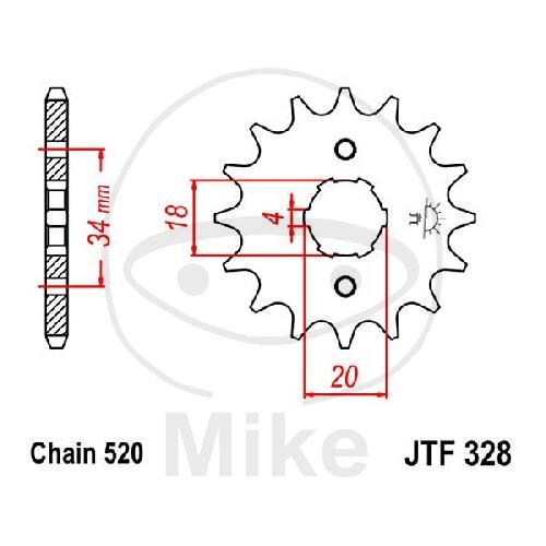 Pinion 14 Tooth Pitch 520 for E-Ton EXL 50 70 90 Honda XL 200 XR 250 R