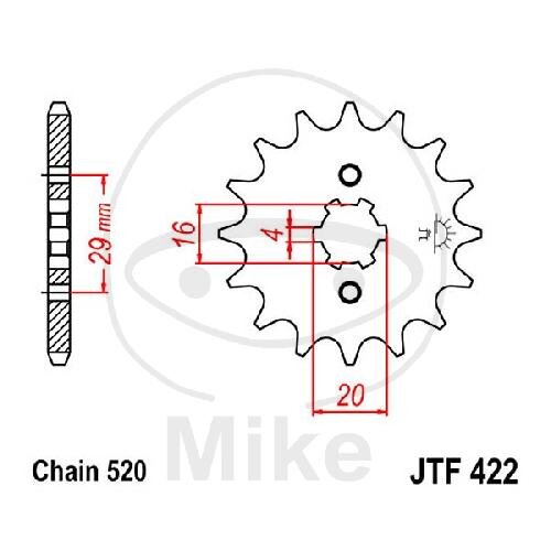 Pignone 14 Denti Divisione 520 per Kawasaki KX 125 Suzuki GT 200 Yamaha BW 200