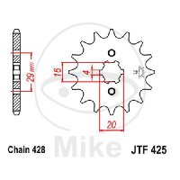 Pinion 16 Tooth Pitch 428 for Suzuki GP 125 GT 125 RG 80...