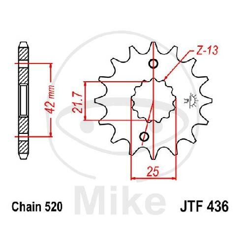 Pignone 16 Denti Divisione 520 per Aprilia RS 250 Suzuki RG 250 Gamma RGV 250