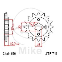 Ritzel 12 Z&auml;hne Teilung 520 f&uuml;r Cagiva Mito 125...