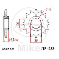 Pinion 16 Tooth Pitch 525 for Honda CB 750 1000 RVF 750...