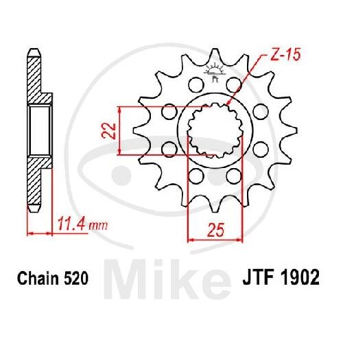 Pignone 12 Denti Divisione 520 per Husqvarna Enduro 701 KTM Duke 400 620 690