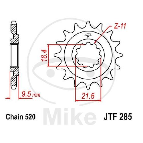 Pi&ntilde;&oacute;n 15 Dientes Divisi&oacute;n 520 para Honda CR 250 R 500 R