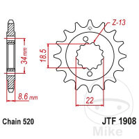 Ritzel 15 Z&auml;hne Teilung 520 f&uuml;r Husqvarna...