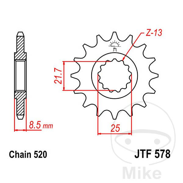 Pi&ntilde;&oacute;n 16 Dientes Divisi&oacute;n 520 para Yamaha XTZ 750 H Super Tenere