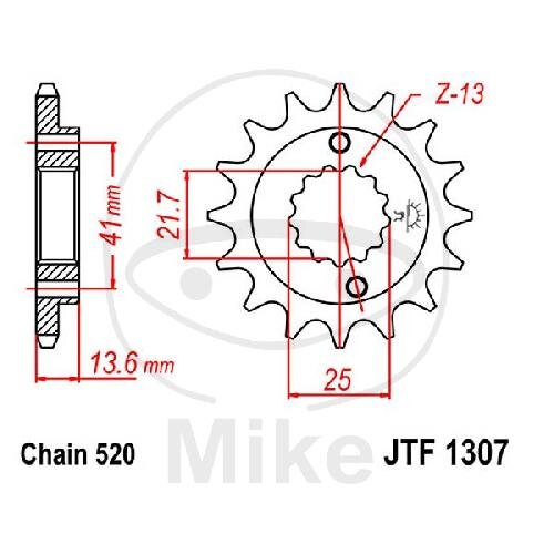 Pignone 15 Denti Divisione 520 per Honda XR 650 R Kawasaki ZX-6R 600 636