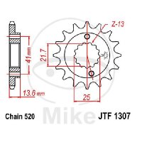 Ritzel 15 Z&auml;hne Teilung 520 f&uuml;r Honda XR 650 R...