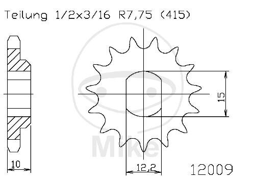Pignone 11 Denti Divisione 415 per Beta Minicross 50 Husqvarna CR 50 SM 50